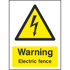 Warning Electric Fence - Portrait